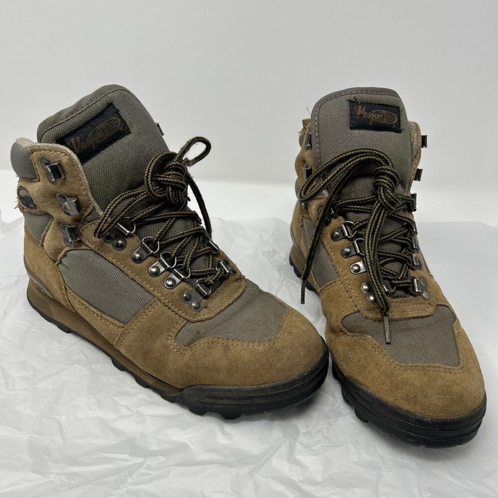 Vasque Boots Mens 8 Hiking Lace Up Ankle Bootie 7583 1 Brown Suede Comfort